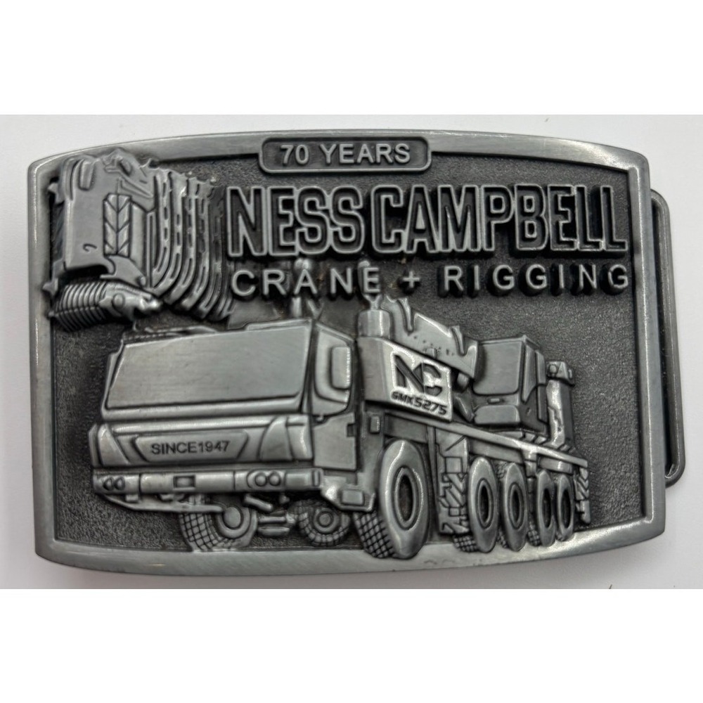 NessCampbell Crane &‎ Rigging 70 Years Belt Buckle Since 1947 Towsley's USA